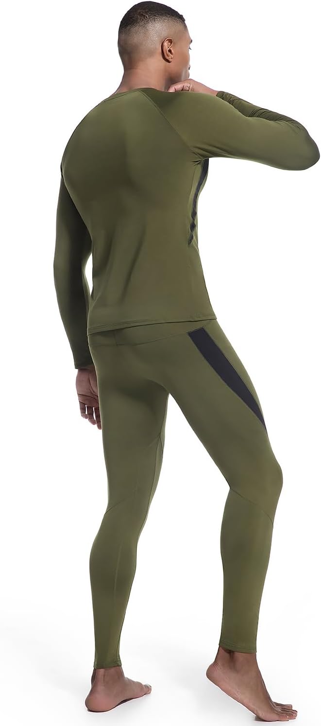 Thermal Underwear for Men Long Johns Top and Bottom Set Fleece Lined Base Layer Hunting Clothes for Cold Weather