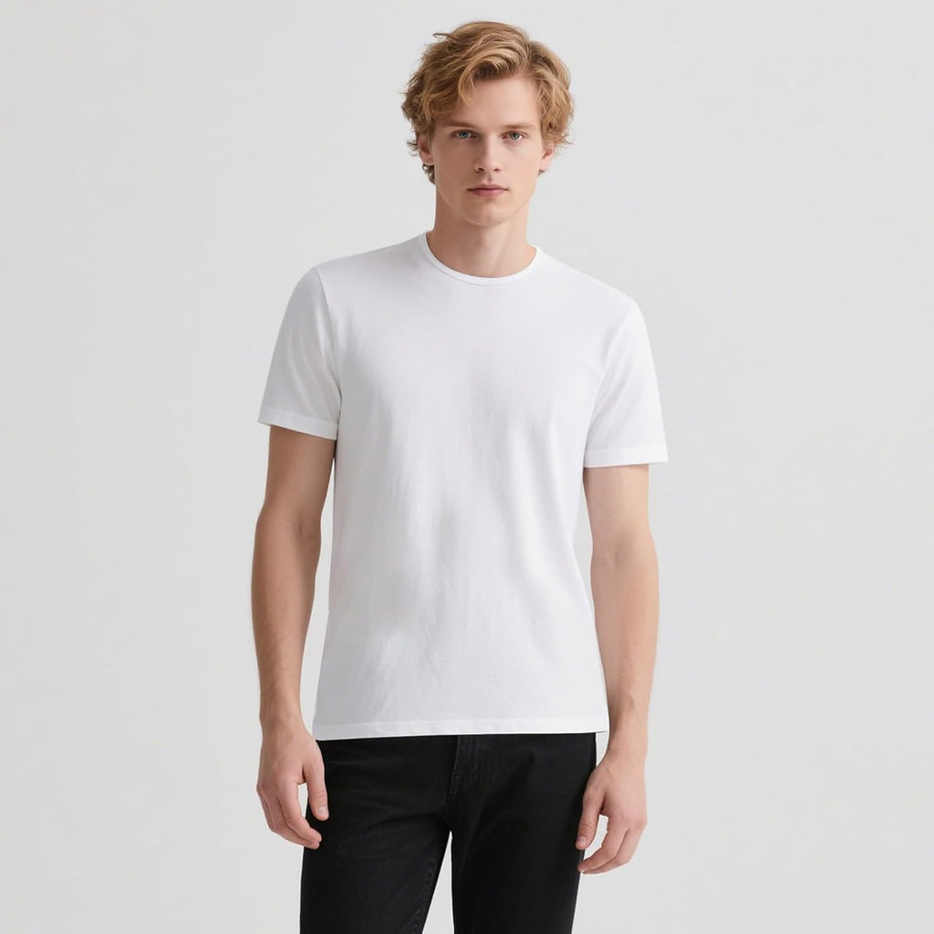 OKBA 2 Pack Black/White t Shirts Available for Men, Crew Neck Short Sleeve Men's Undershirt,Plain Workout Polyester tee