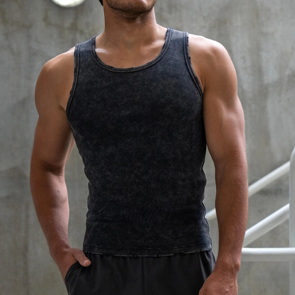 Gihuo 2Pcs Premium Ultra-Soft Cotton Distressed Fitted Tank Top – Breathable Slim Fit Muscle Tee for Summer Casual Wear