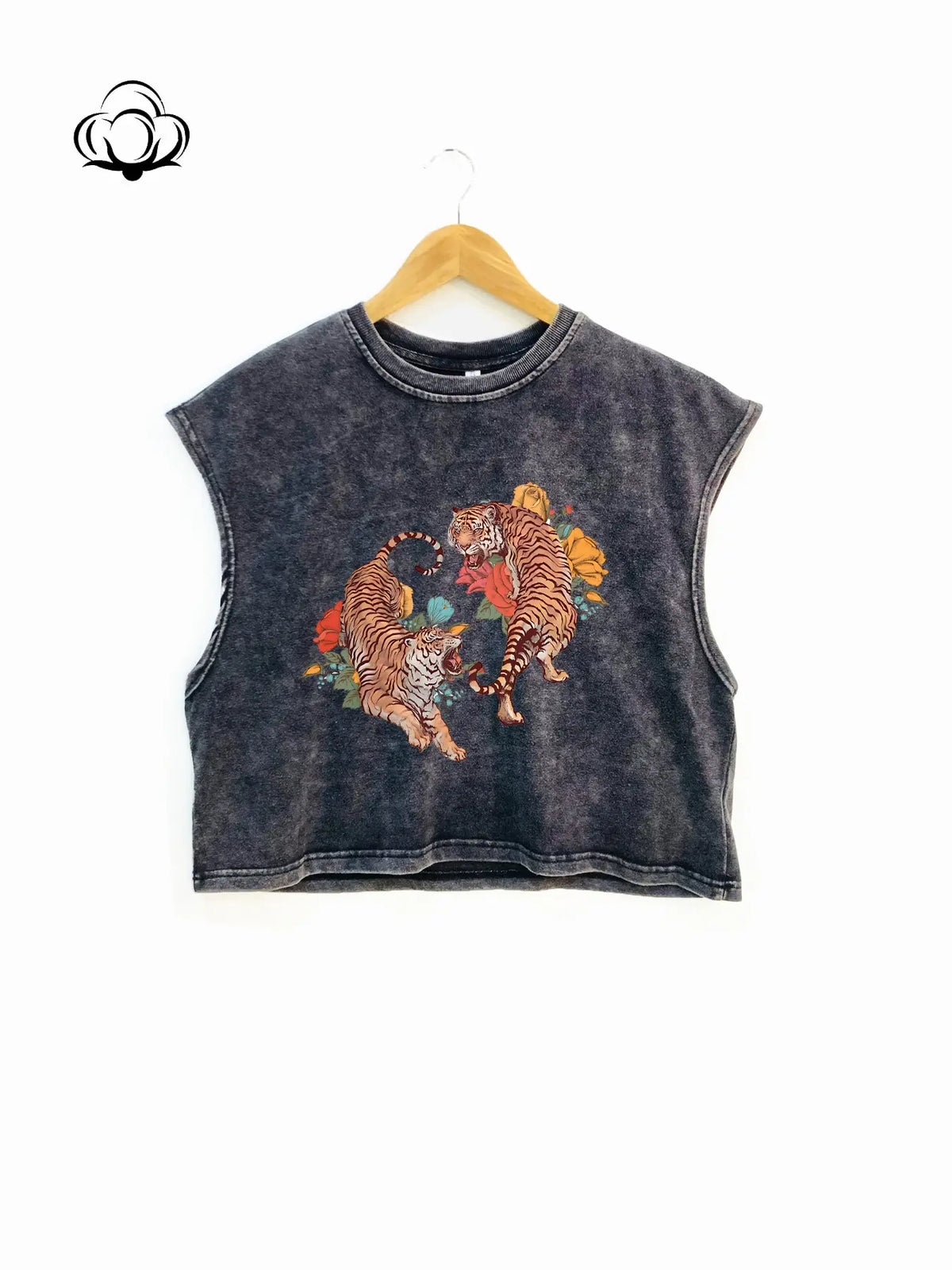 Spring Summer New Classic Round Neck Plus Size Cotton Sleeveless Graphic Tank Top, Unisex Loose Fit Animal Print Letter Design, Casual Outerwear