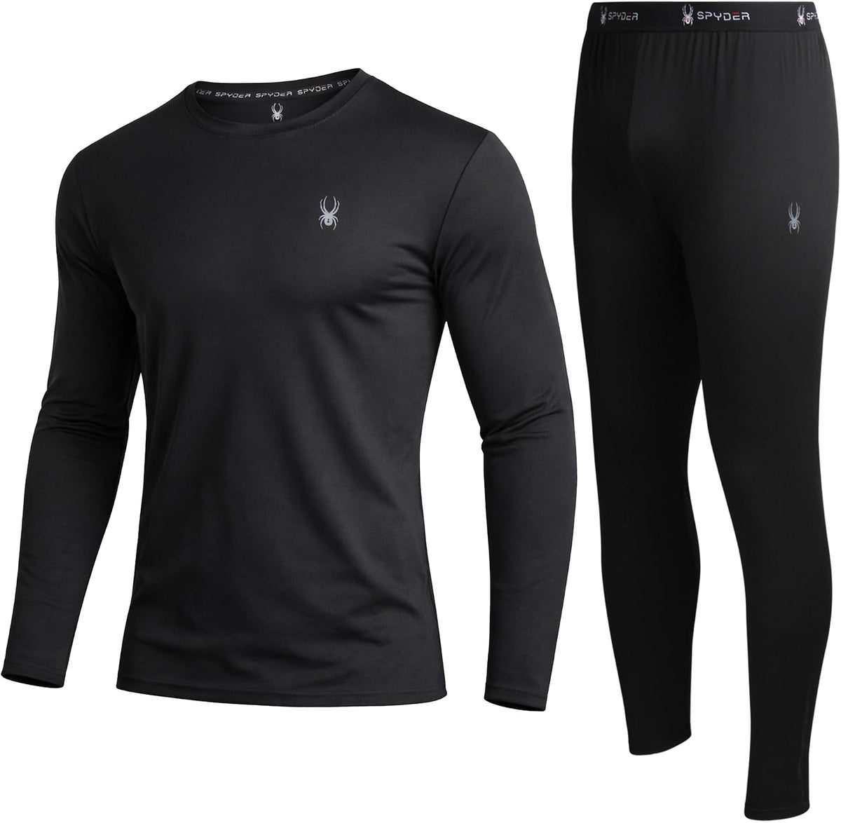 Spyder Mens Thermal Underwear Set - 2-Piece Fleece Lined Stretch Soft