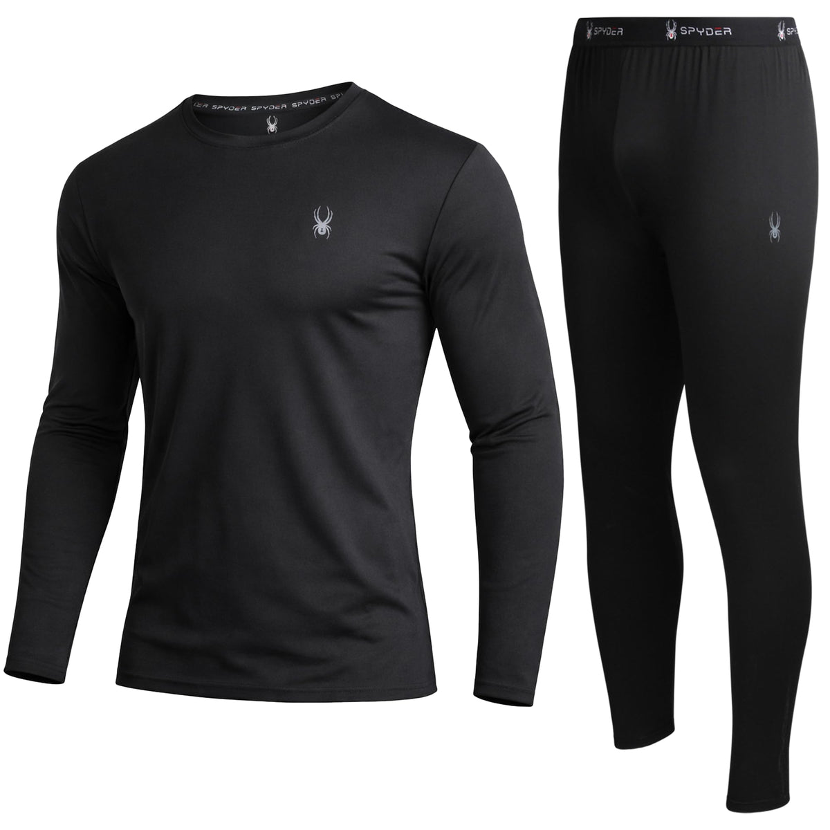 Spyder Mens Thermal Underwear Set - 2-Piece Fleece Lined Stretch Soft