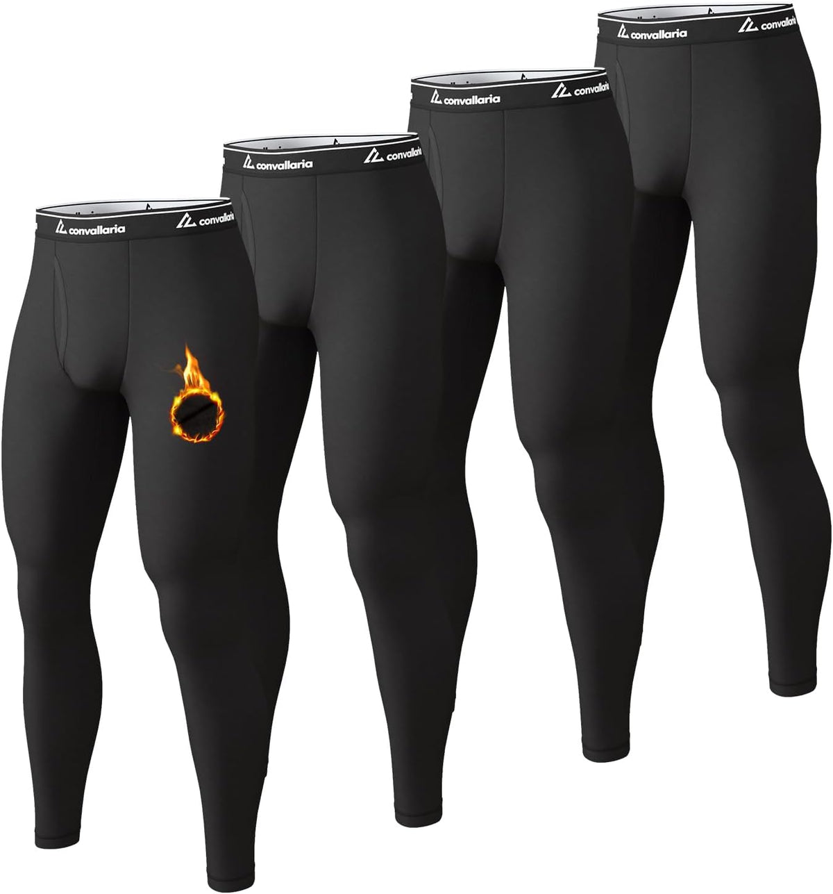 4 or 2 Pack Men's Thermal Pants Fleece Lined Long Johns Bottom Base Layer