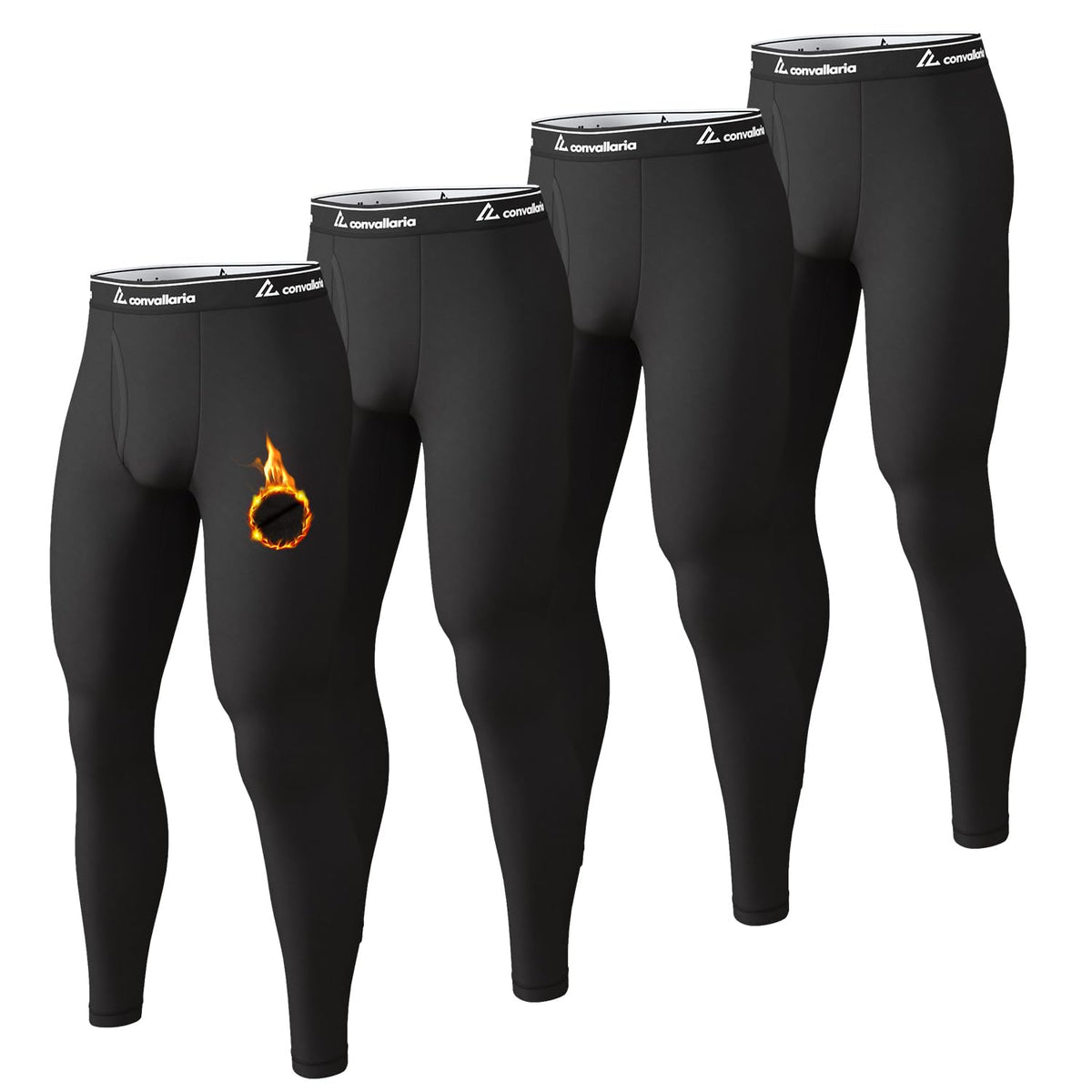4 or 2 Pack Men's Thermal Pants Fleece Lined Long Johns Bottom Base Layer