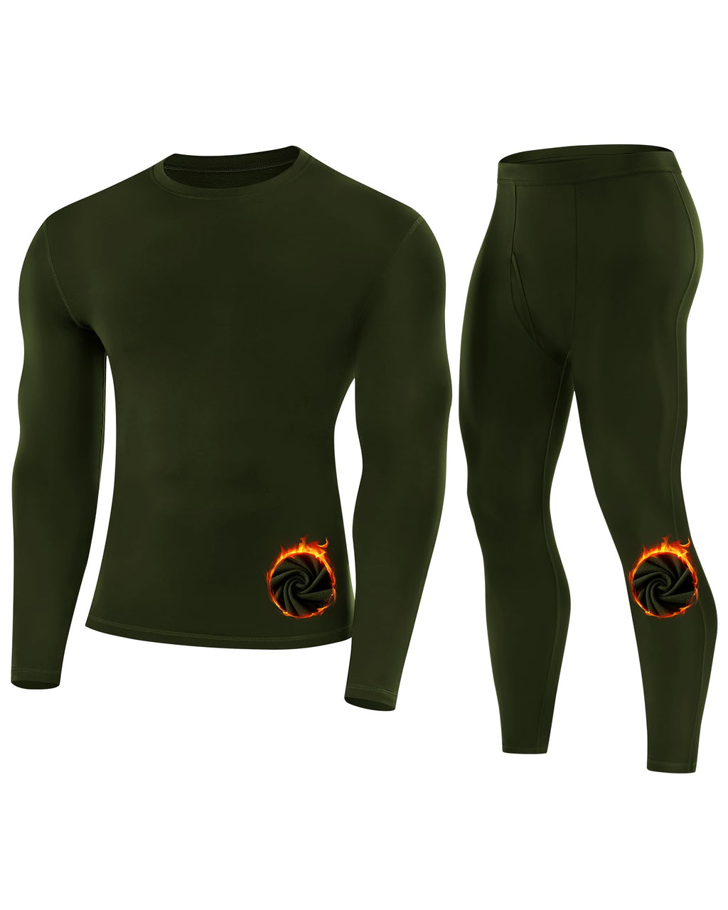 Runhit Mens Thermal Underwear Set Fleece Lined Long Johns Base Layer Top Bottom Cold Weather Gear for Hunting Running Skiing