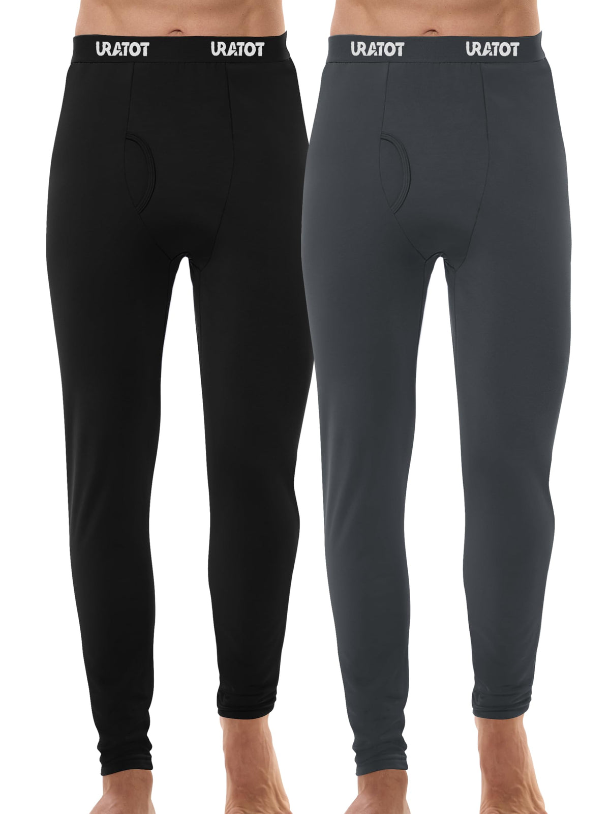 URATOT Men's Thermal Underwear Bottom Fleece Long Johns for Men Soft Warm Base Layer Thermal Pants for Cold Weather