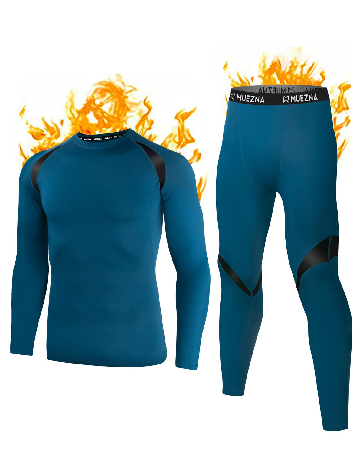 Muezna Men's Thermal Top and Bottom Set Underwear Long Johns Base Layer