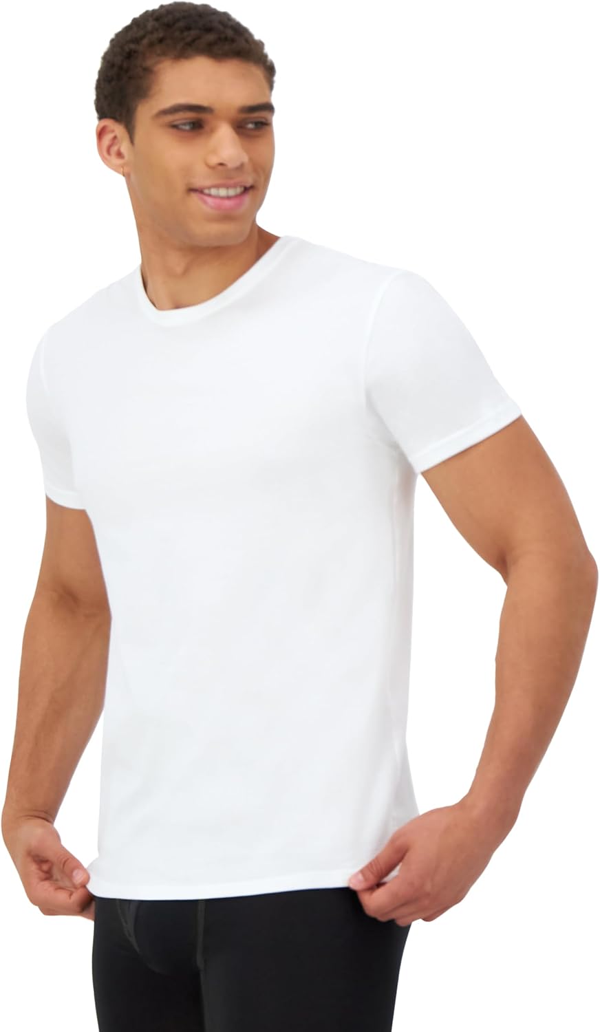 Hanes Men's Ultimate Comfort Fit Cotton Stretch Crewneck Undershirts, Multipack