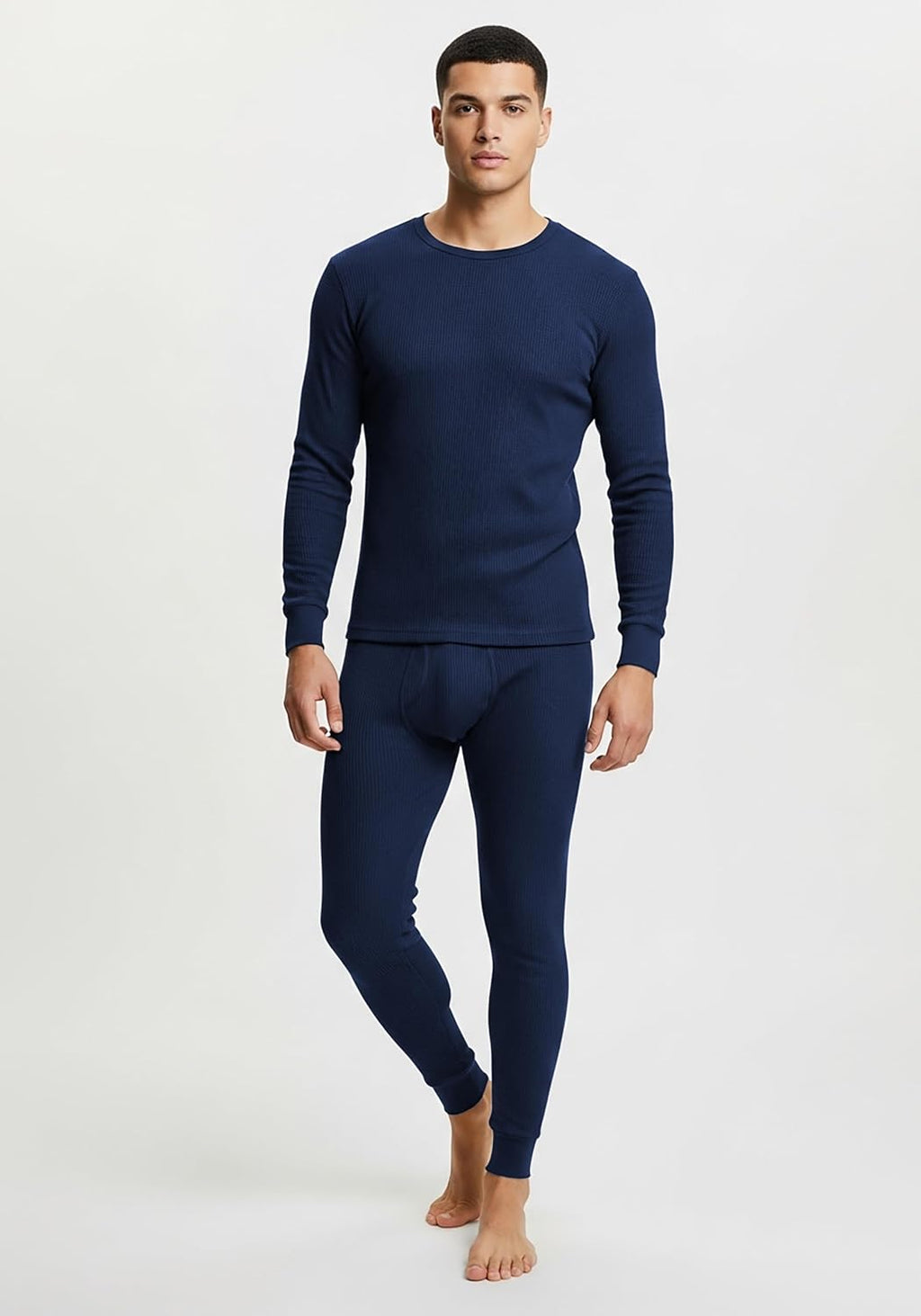 Andrew Scott Men's Traditional Waffle Thermal Top & Bottom Set | Cotton Blend Base Layer Shirt -Long John Underwear