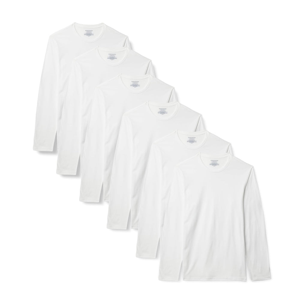 Amazon Essentials Men's Slim Fit Crewneck Undershirts, Pack of 6