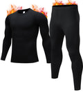 Thermal Underwear for Men, Fleece Lined Long Johns Set Winter Base Layer