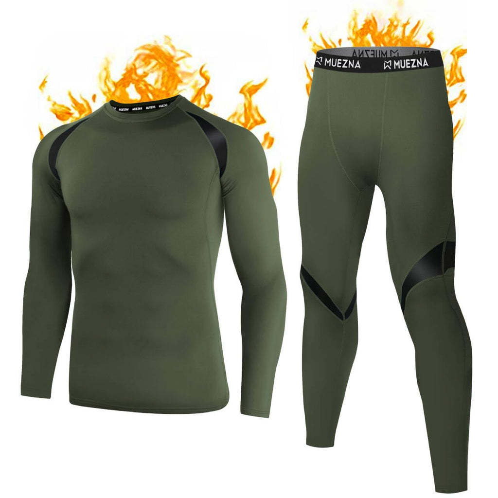 Muezna Men's Thermal Top and Bottom Set Underwear Long Johns Base Layer