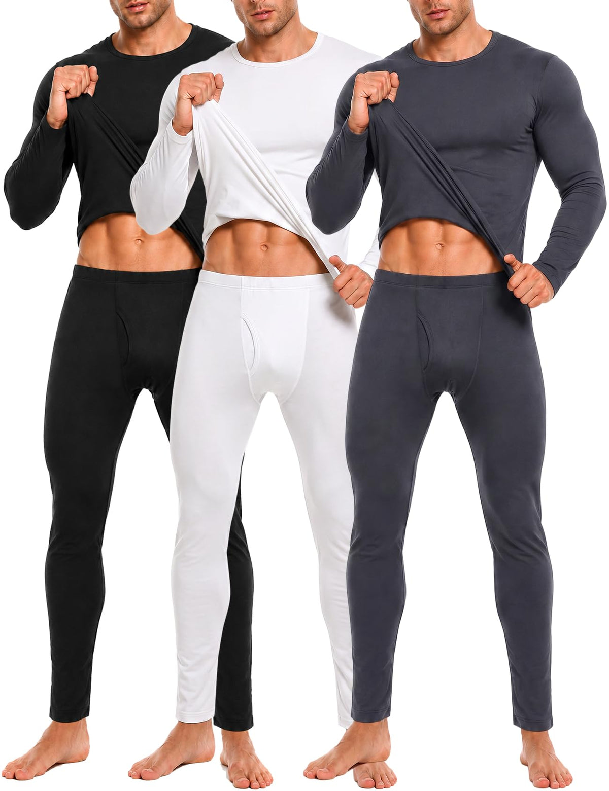 Arssm Men Thermal Underwear Sets Fleece Lined Base Layer Long Johns