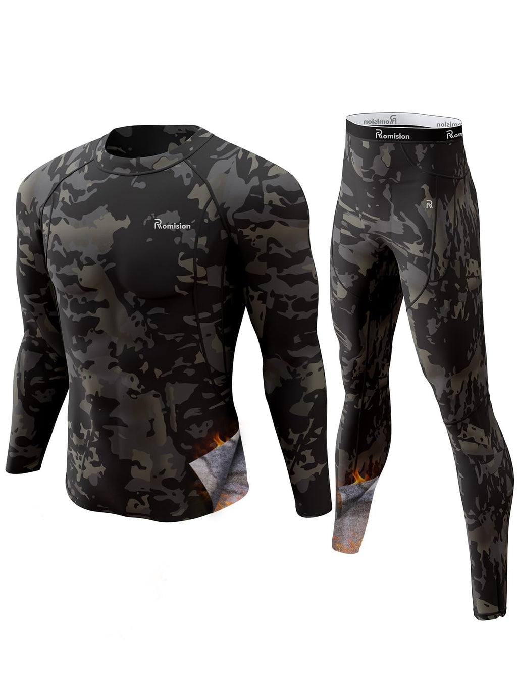 romision Thermal Underwear for Men Long Johns Set Hunting Gear Base Layer
