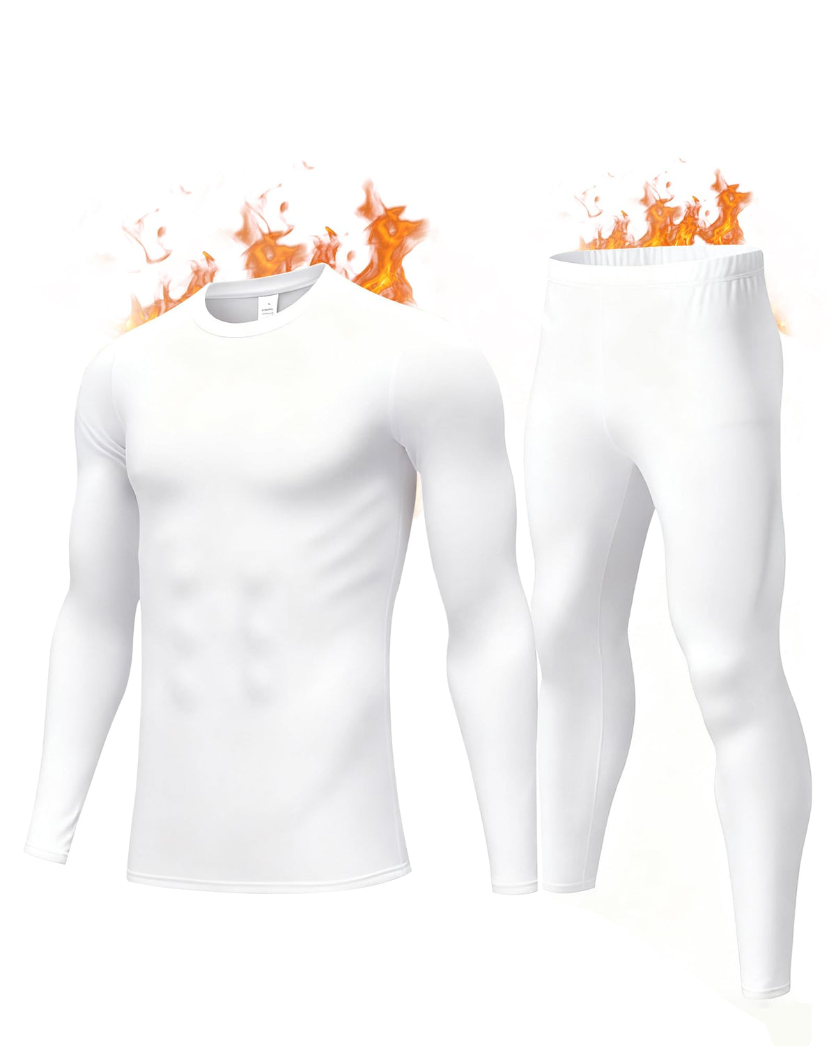 Thermal Underwear for Men, Fleece Lined Long Johns Set Winter Base Layer