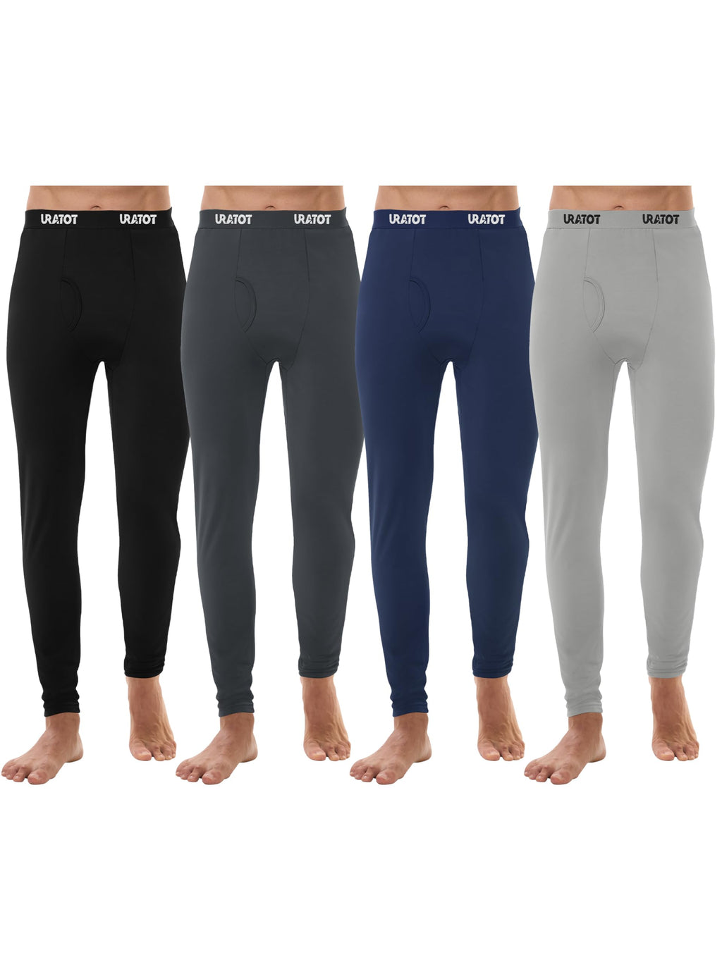 URATOT Men's Thermal Underwear Bottom Fleece Long Johns for Men Soft Warm Base Layer Thermal Pants for Cold Weather