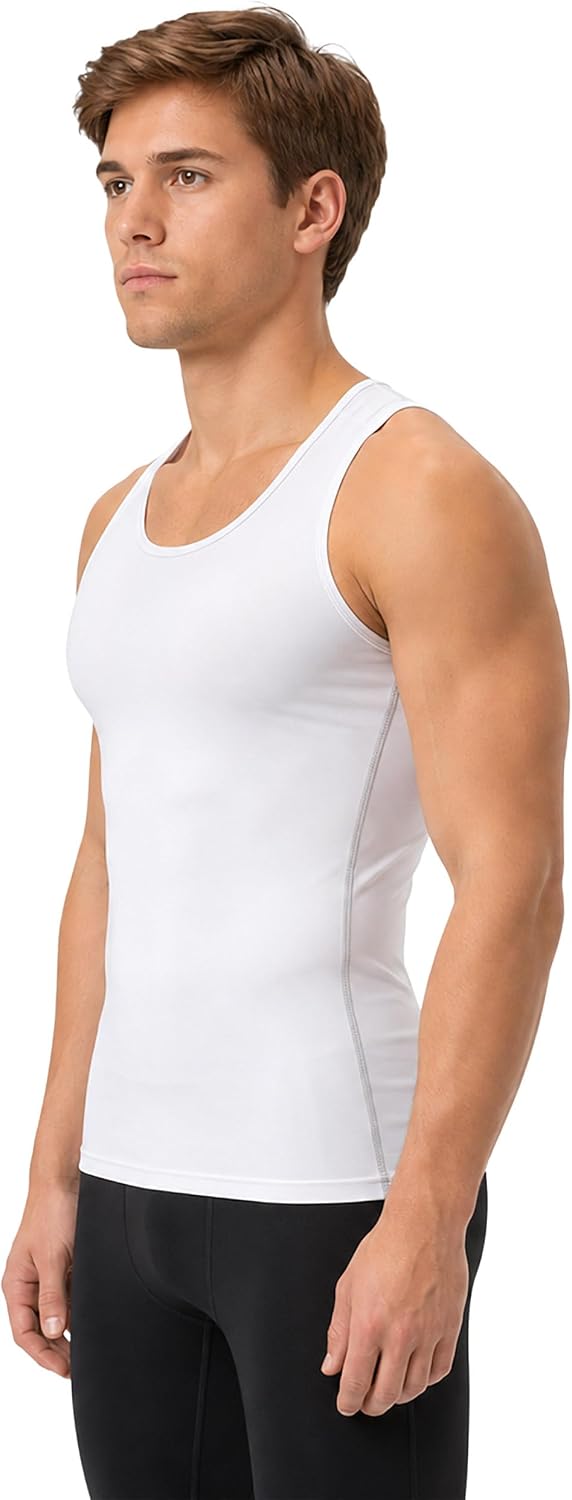 DEVOPS 3 Pack Men's Muscle Dry Fit Compression Tank Top Sleeveless Shirt