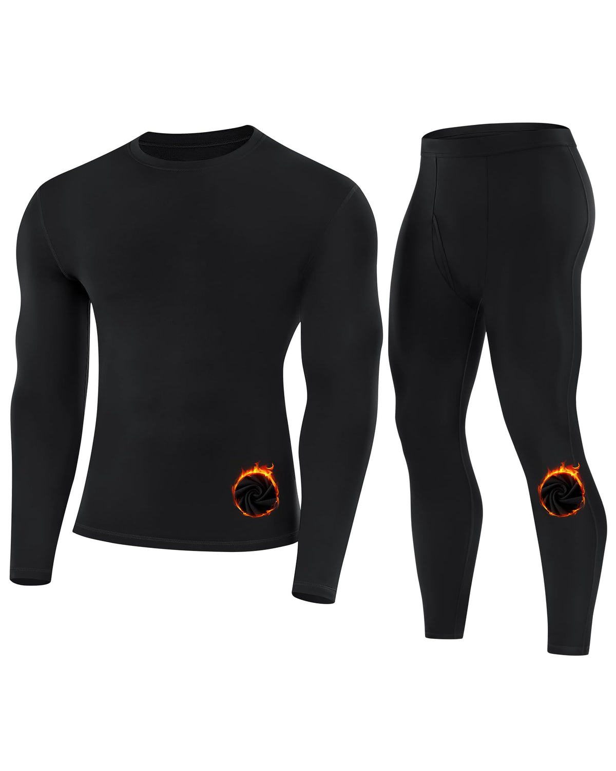 Runhit Mens Thermal Underwear Set Fleece Lined Long Johns Base Layer Top Bottom Cold Weather Gear for Hunting Running Skiing