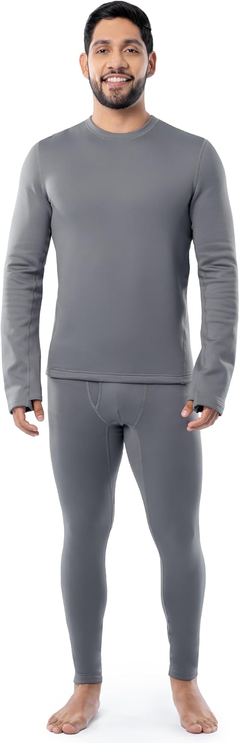 Fruit of the Loom Men's Heavyweight Fleece Thermal Underwear Base Layer Set