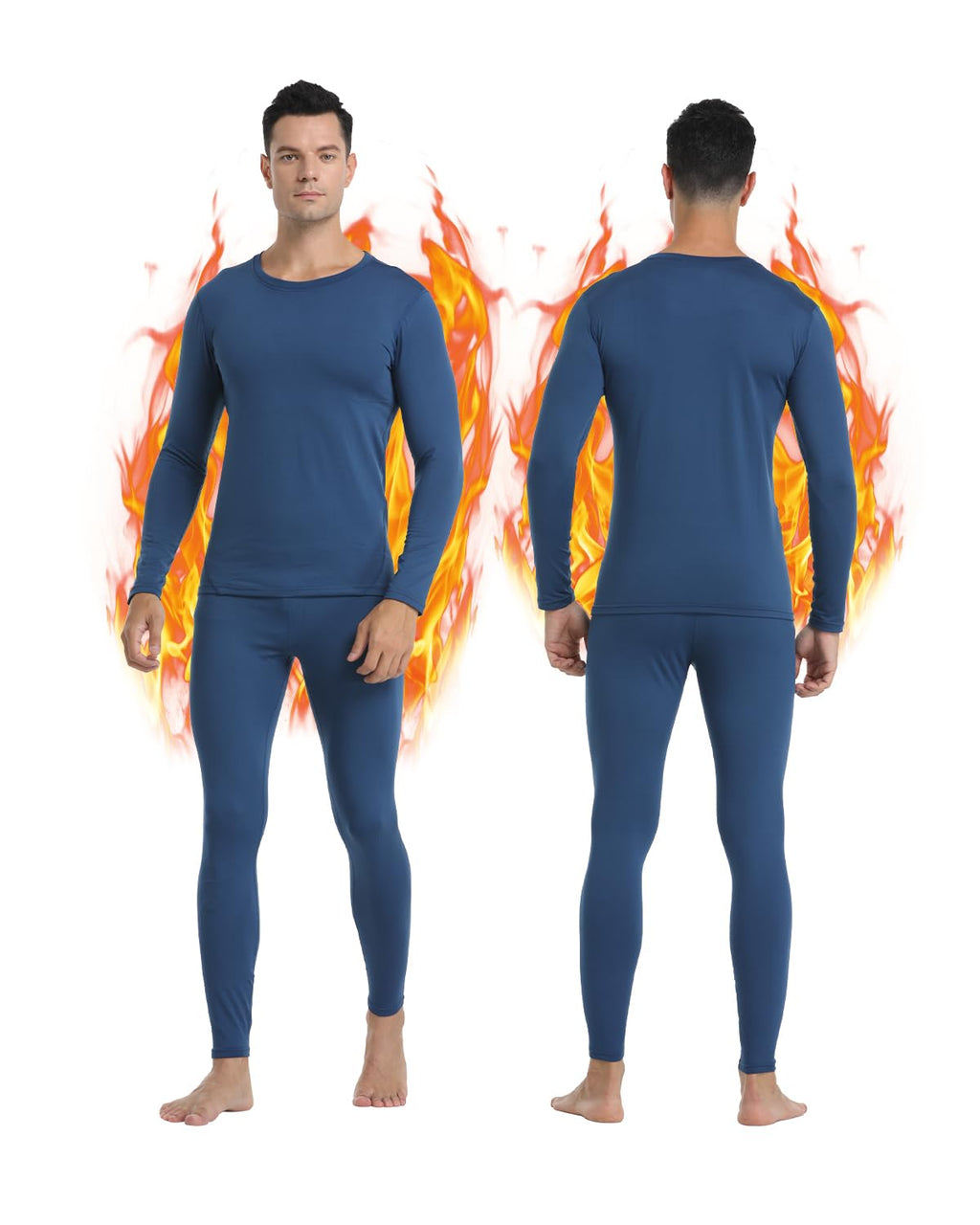 Mens Thermal Underwear Long Johns Set Base Layer Fleece Lined Winter Warm