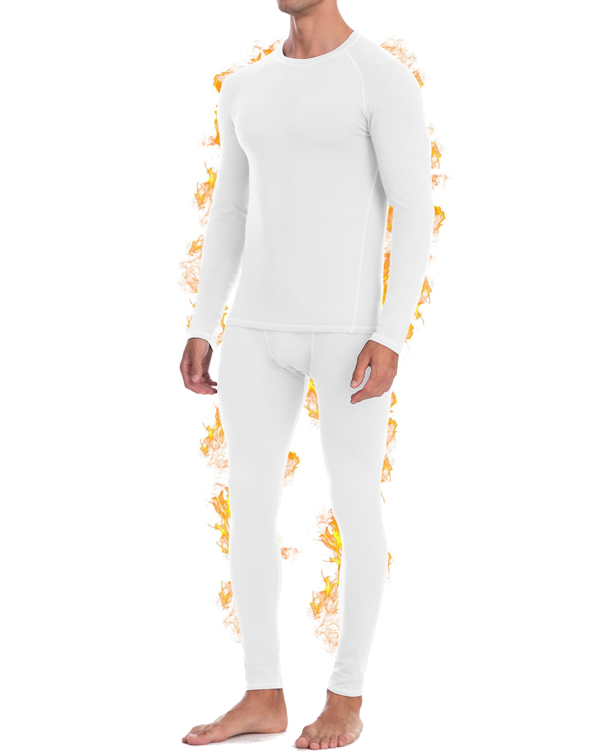 Thermal Underwear for Men, Fleece Lined Long Johns Base Layer Set