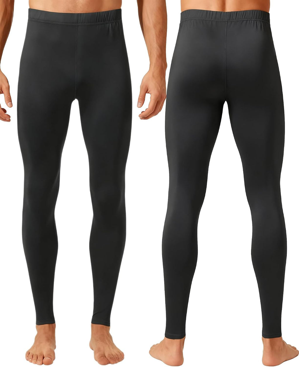 1 or 3 Pack Mens Long Johns Thermal Pants, Fleece Lined Base Layer Bottoms