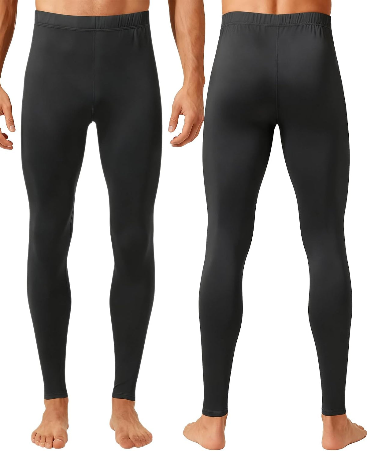 1 or 3 Pack Mens Long Johns Thermal Pants, Fleece Lined Base Layer Bottoms