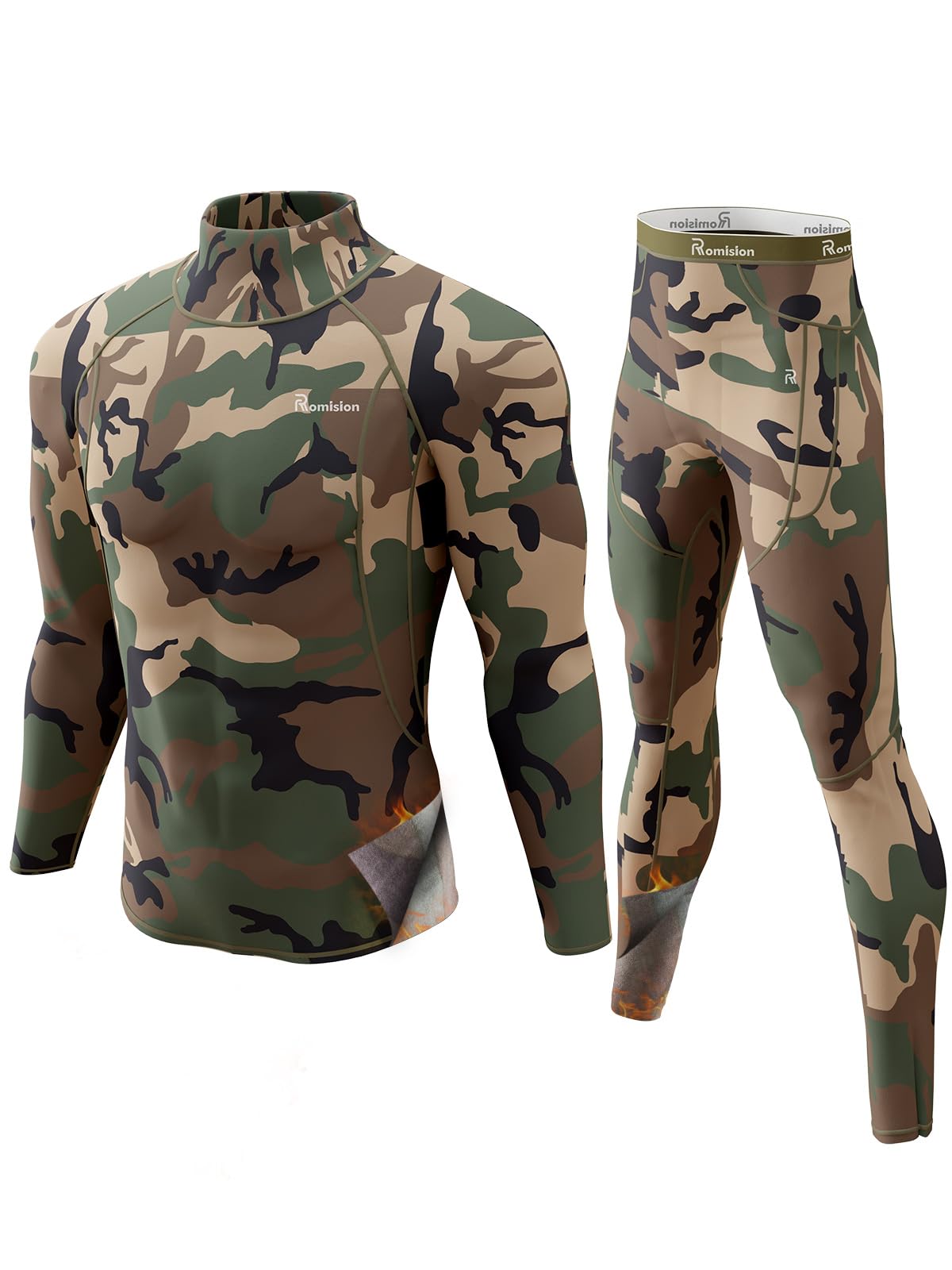 romision Thermal Underwear for Men Long Johns Set Hunting Gear Base Layer