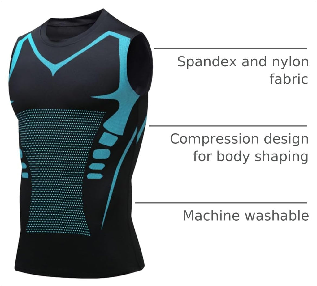Compression Shirt Men Slimming Body Shaper Vest Crewneck Workout Tank Top