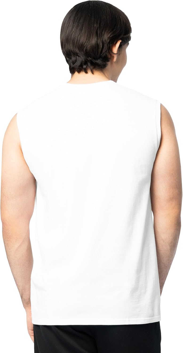 Fruit of the Loom Men's Eversoft Cotton Sleeveless T Shirts, Breathable & Moisture Wicking with Odor Control, Sizes S-4X