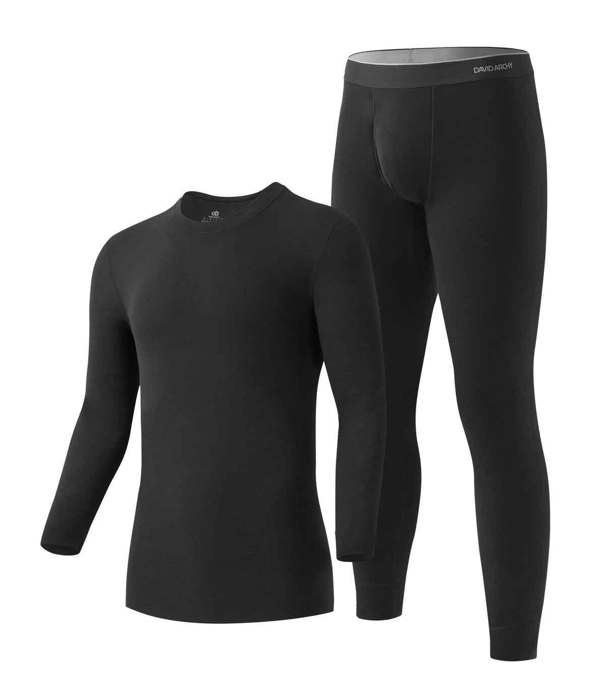 DAVID ARCHY Men's Heavyweight Thermal Underwear Set, Double-Brushed Base Layer for Cold Weather (20–45°F)