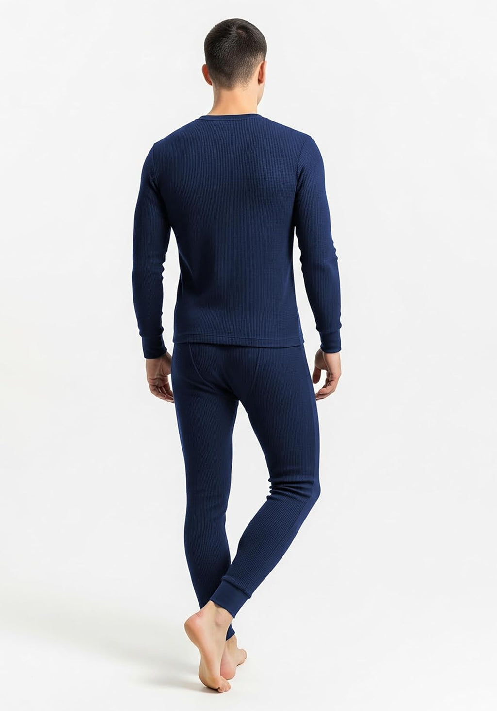 Andrew Scott Men's Traditional Waffle Thermal Top & Bottom Set | Cotton Blend Base Layer Shirt -Long John Underwear