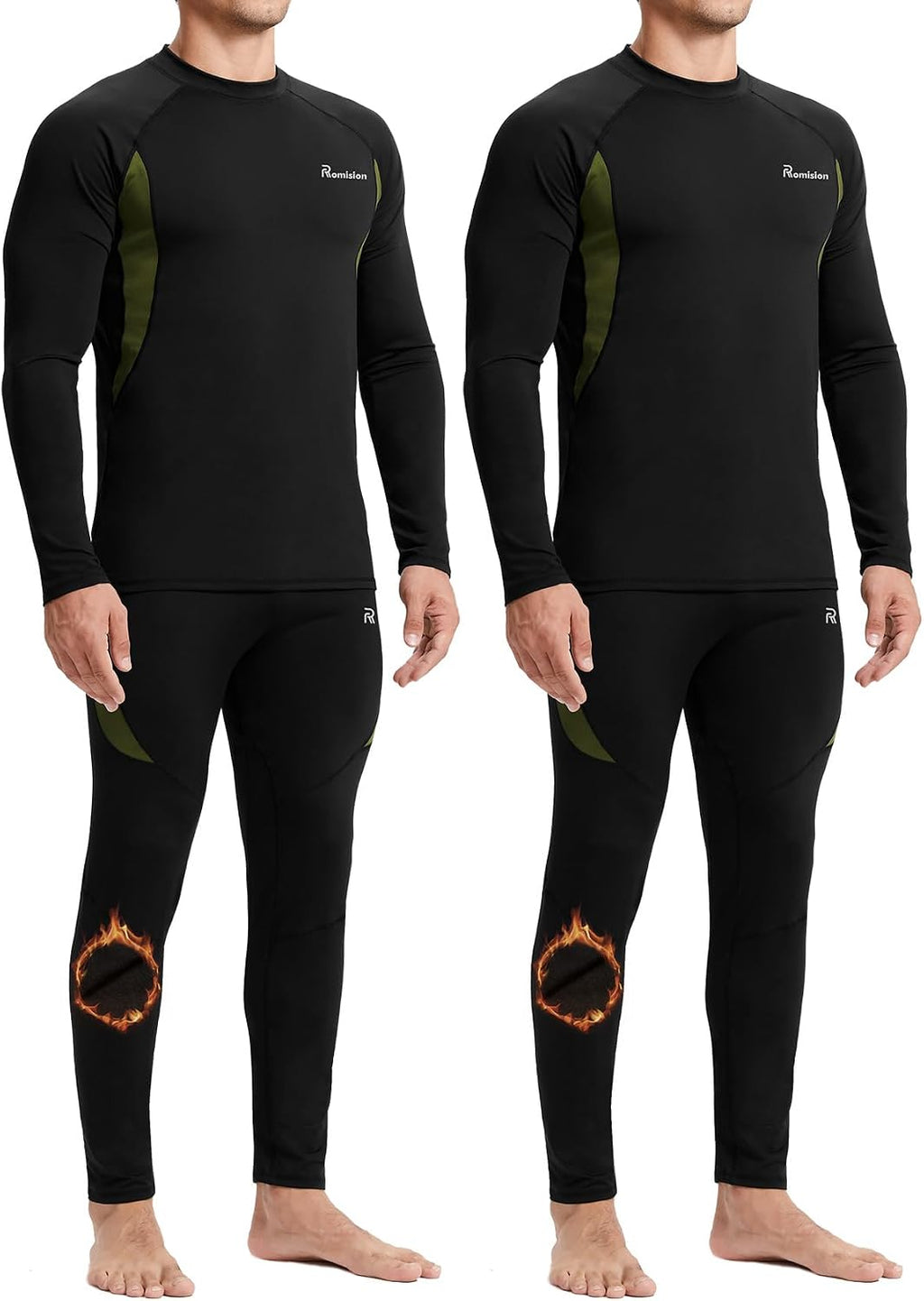 romision Mens Thermal Underwear Set Long Johns Fleece Lined Base Layer