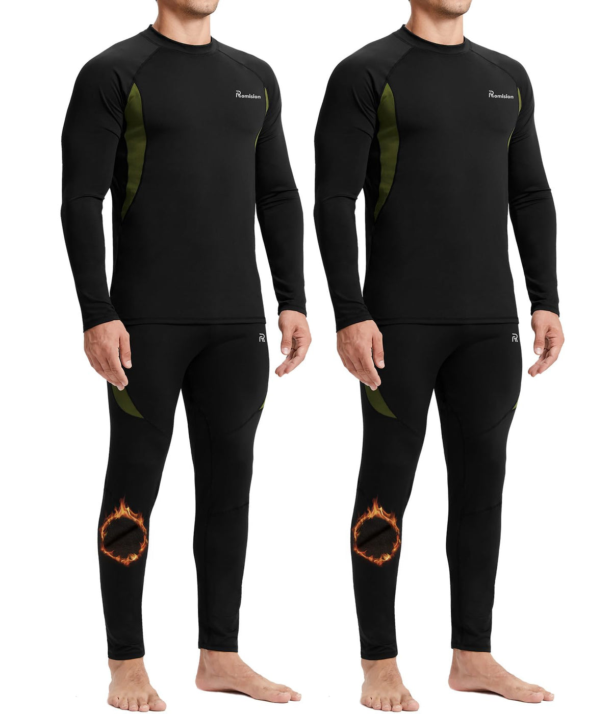 romision Mens Thermal Underwear Set Long Johns Fleece Lined Base Layer