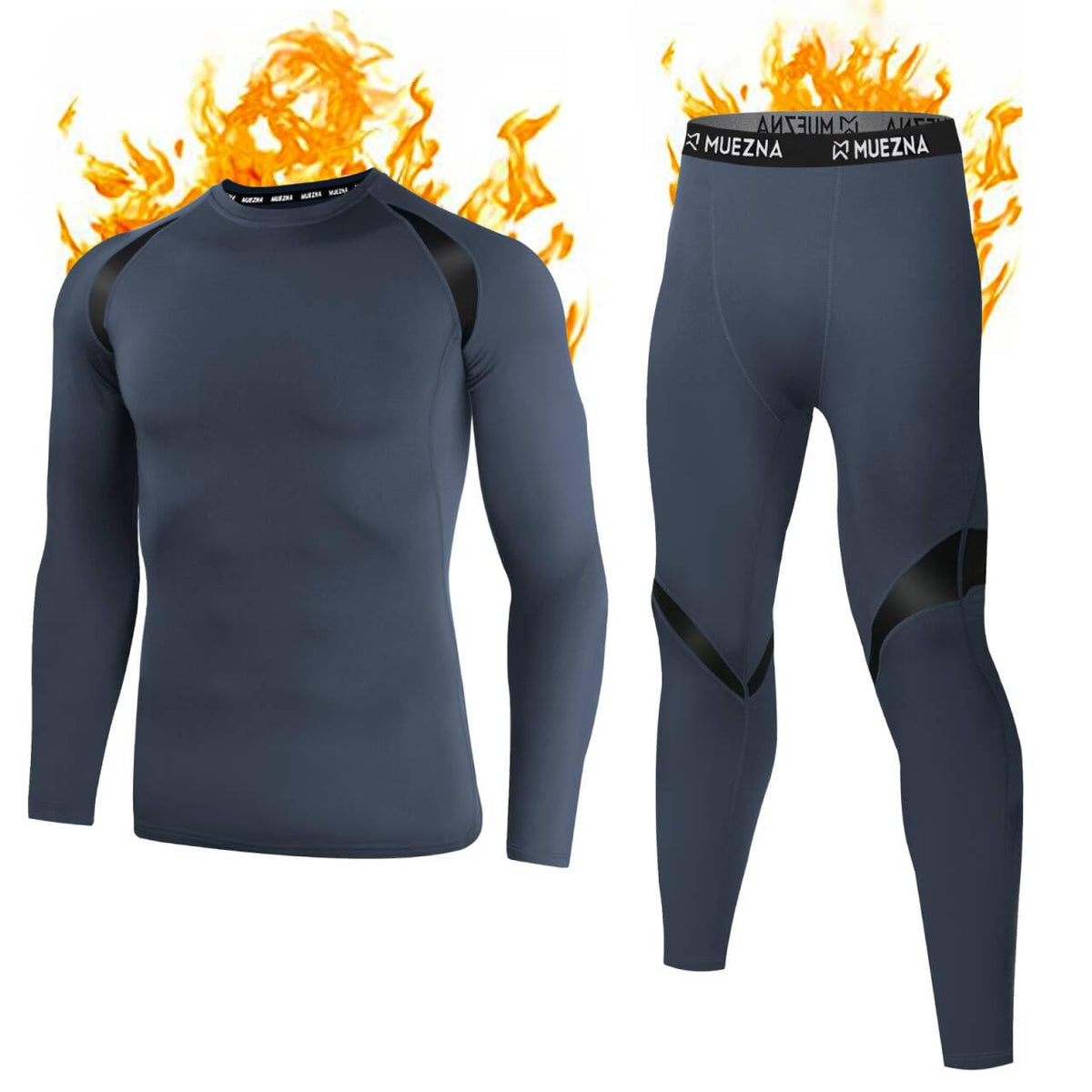 Muezna Men's Thermal Top and Bottom Set Underwear Long Johns Base Layer