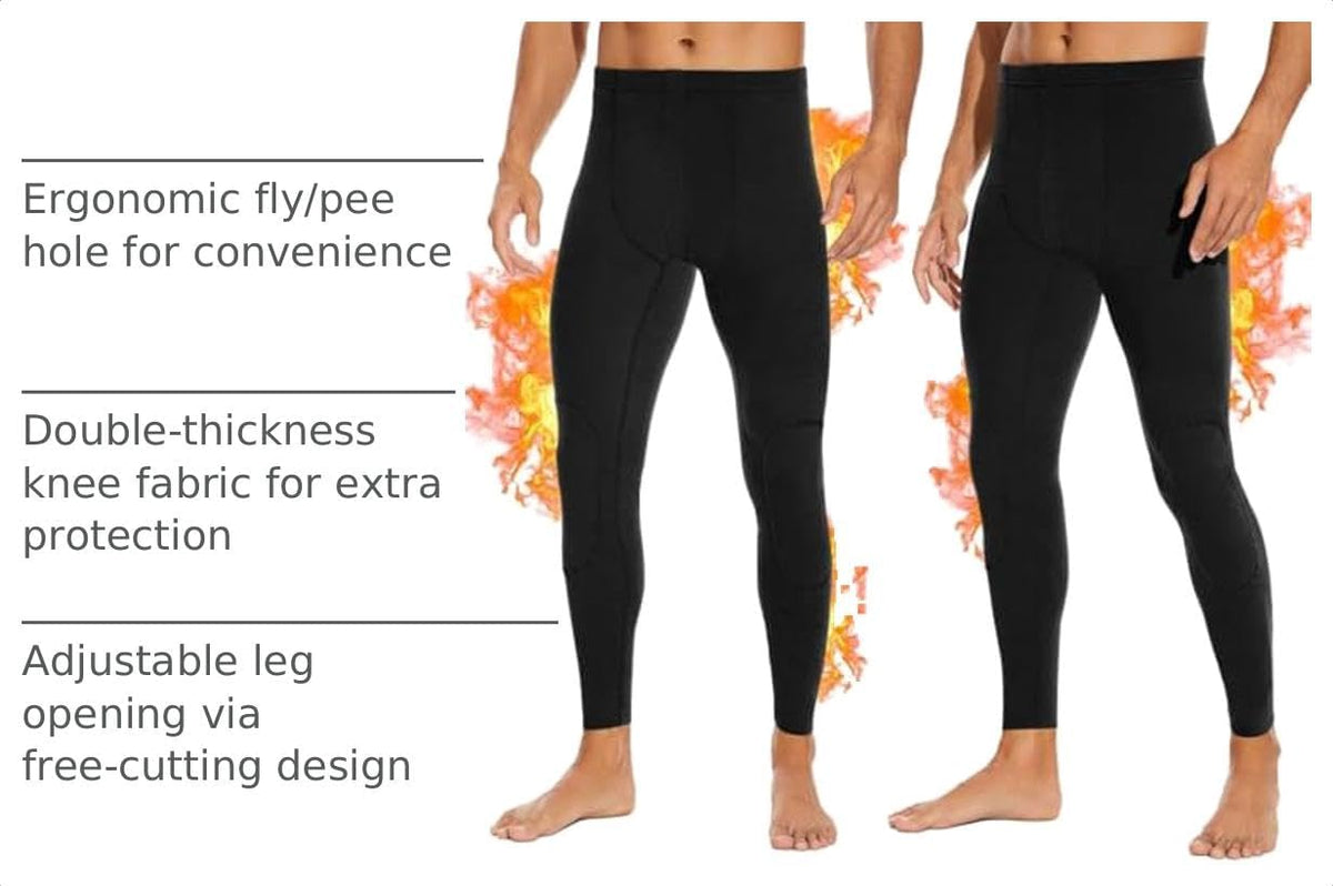 SIMIYA 2 Packs Mens Long Johns, Thermal Underwear for Men Soft Base Layer Mens Thermal Pants for Cold Weather