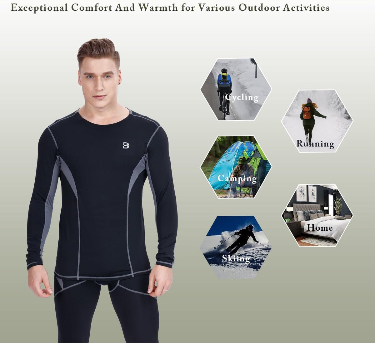 Men's Thermal Underwear Performance Tactical Sports Shapewear Thermal Set