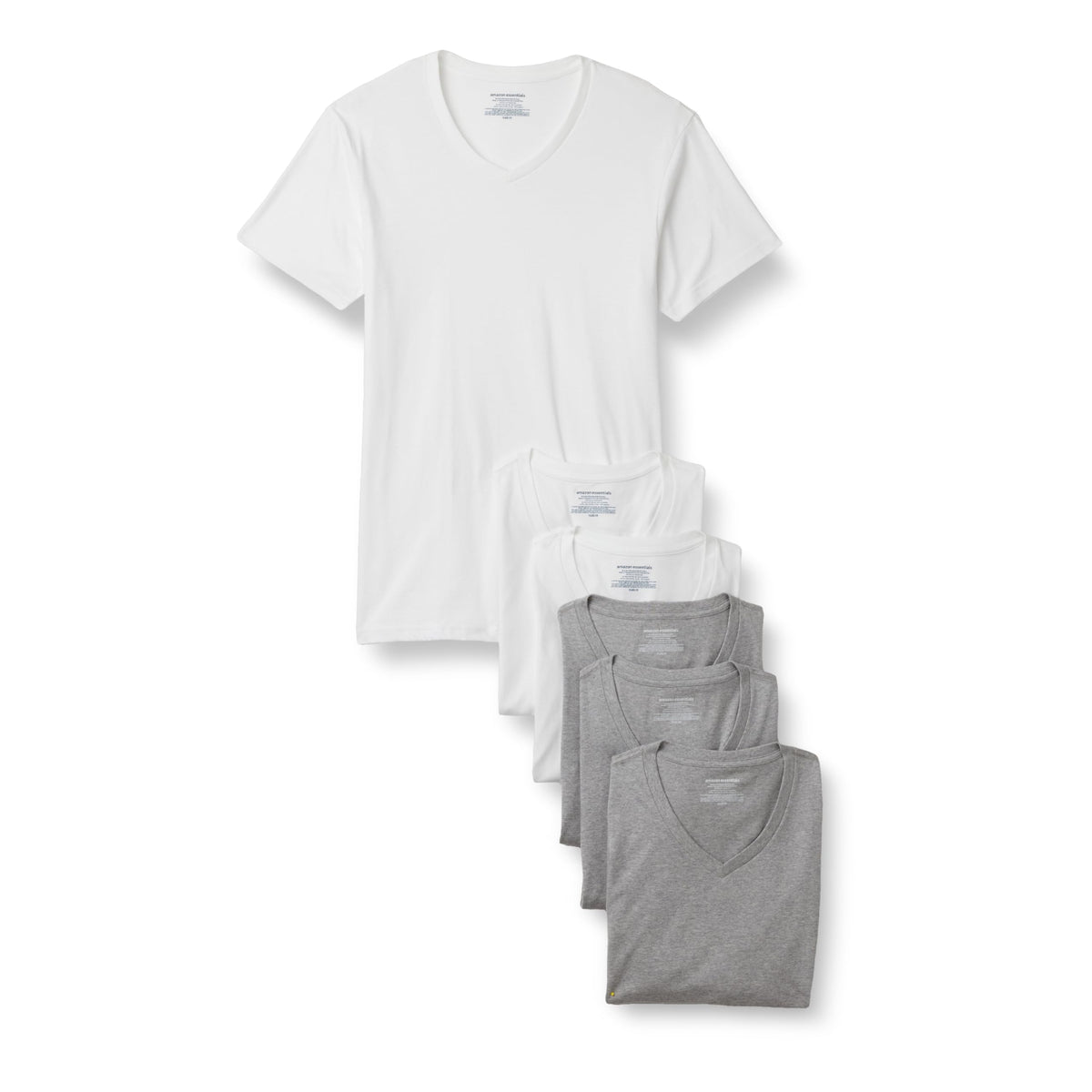 Amazon Essentials Men's Slim Fit V-Neck Undershirt, Breathable Cotton, Pack of 6