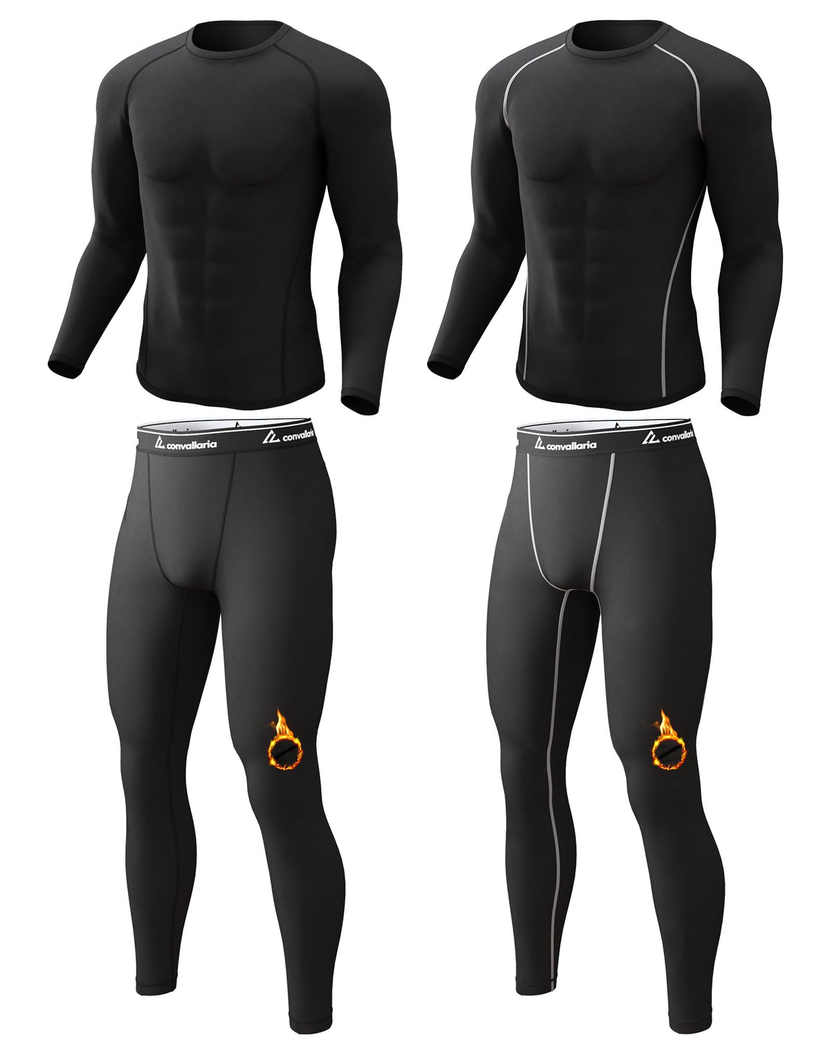 Mens Thermal Underwear Long Johns Base Layer Set Cold Weather 1/2/3 Pack
