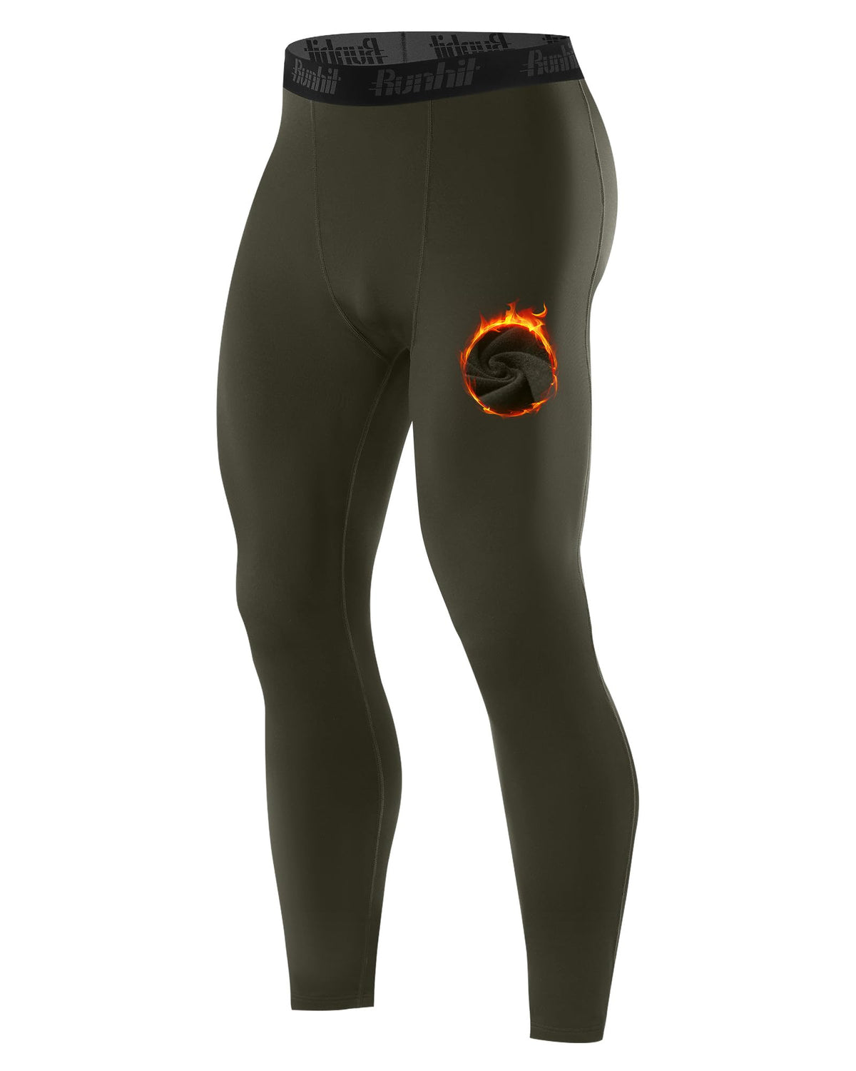 Runhit Men's Thermal Compression Pants Fleece Lined Sports Tights Athletic Leggings Base Layer Bottoms Cold Weather Gear