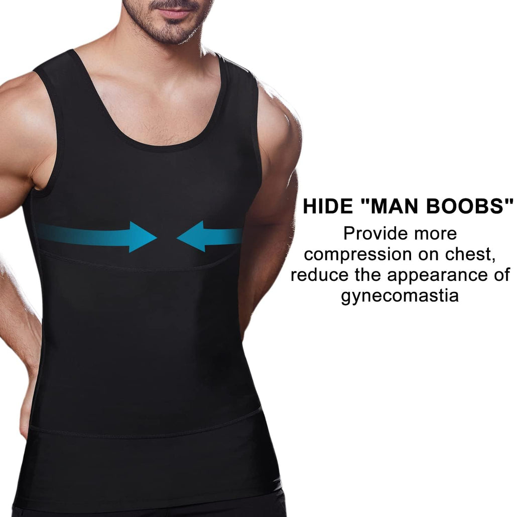Lgtfy Mens Compression Shirt Slimming Shapewear Tank Top Workout Vest