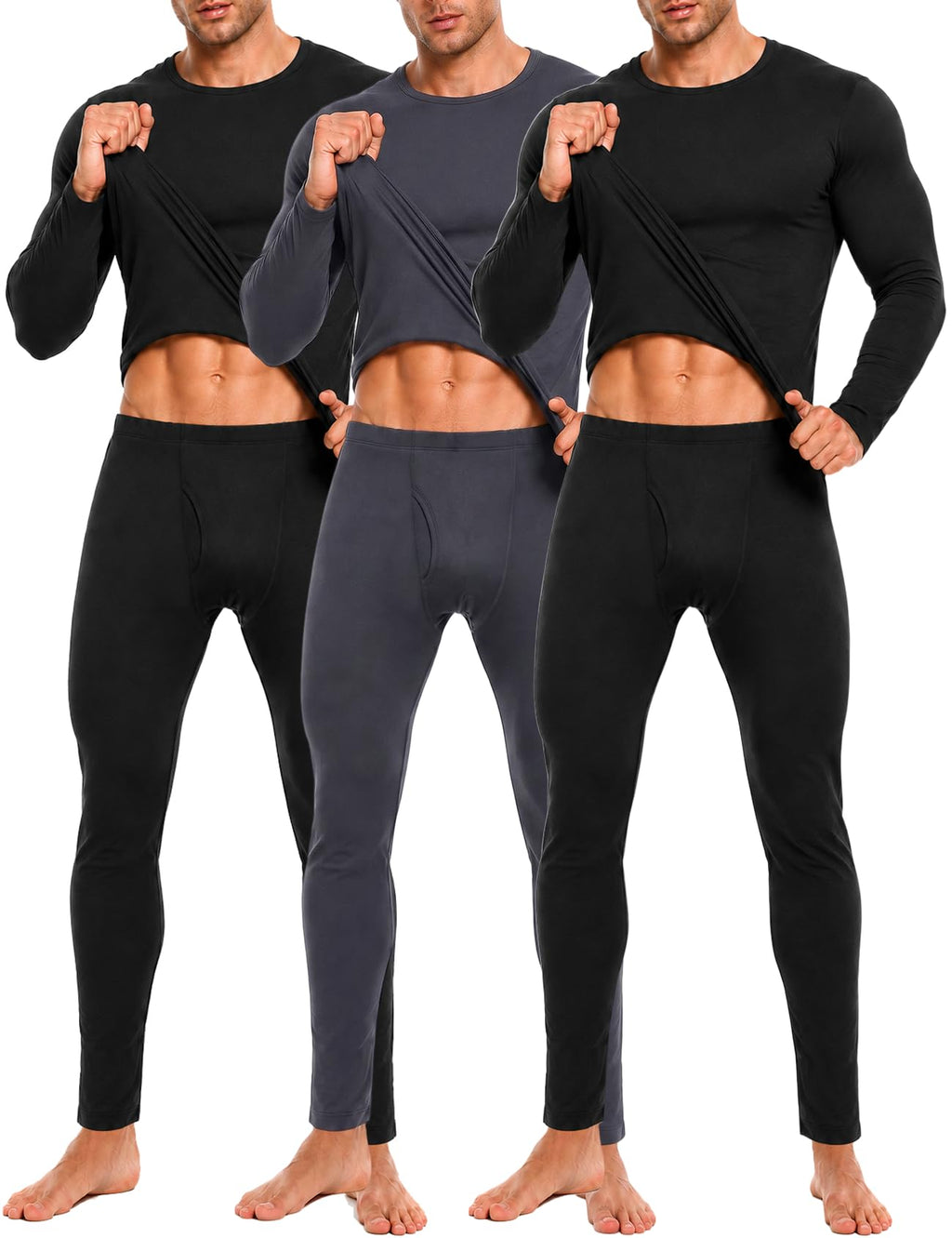Arssm Men Thermal Underwear Sets Fleece Lined Base Layer Long Johns