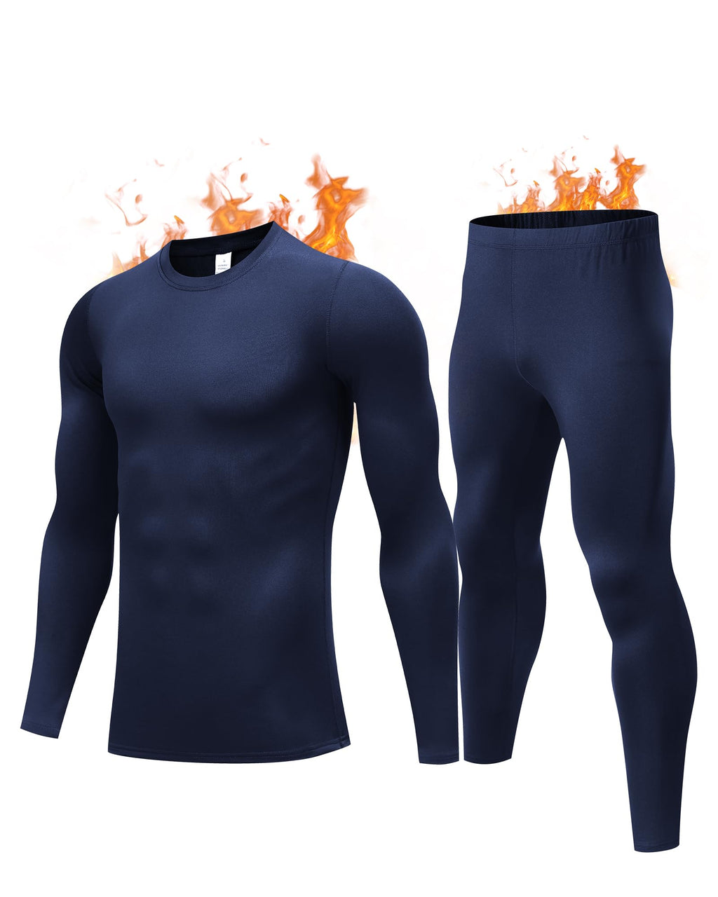 Thermal Underwear for Men, Fleece Lined Long Johns Set Winter Base Layer