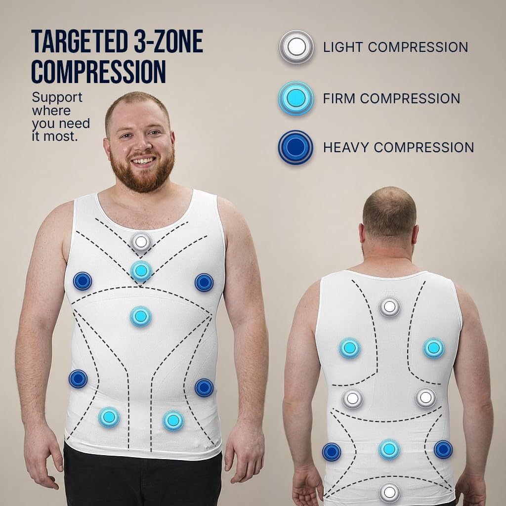 QORE LOGIQ Gynecomastia Compression Shirts for Men