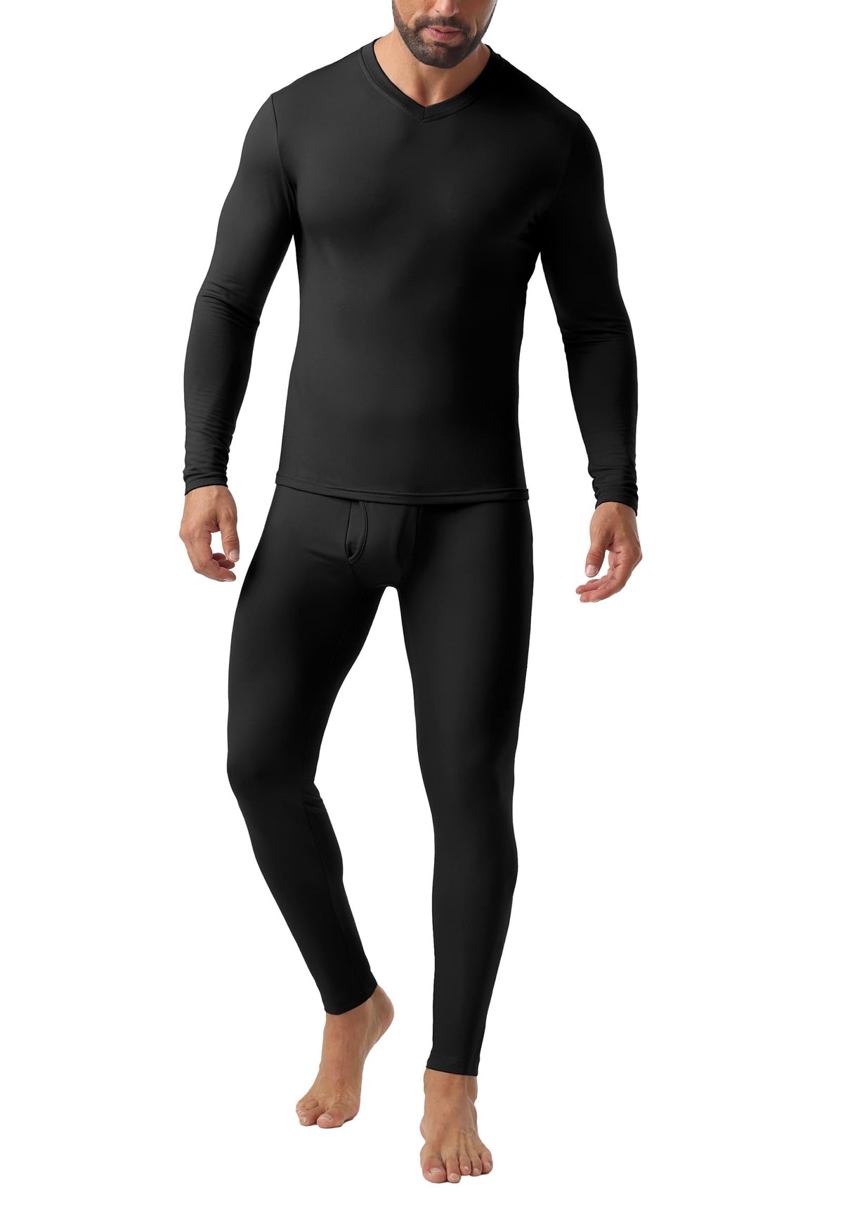 Askdeer Thermal Underwear for Men Long Johns Thermal Fleece Lined Long Underwear Base Layer Set