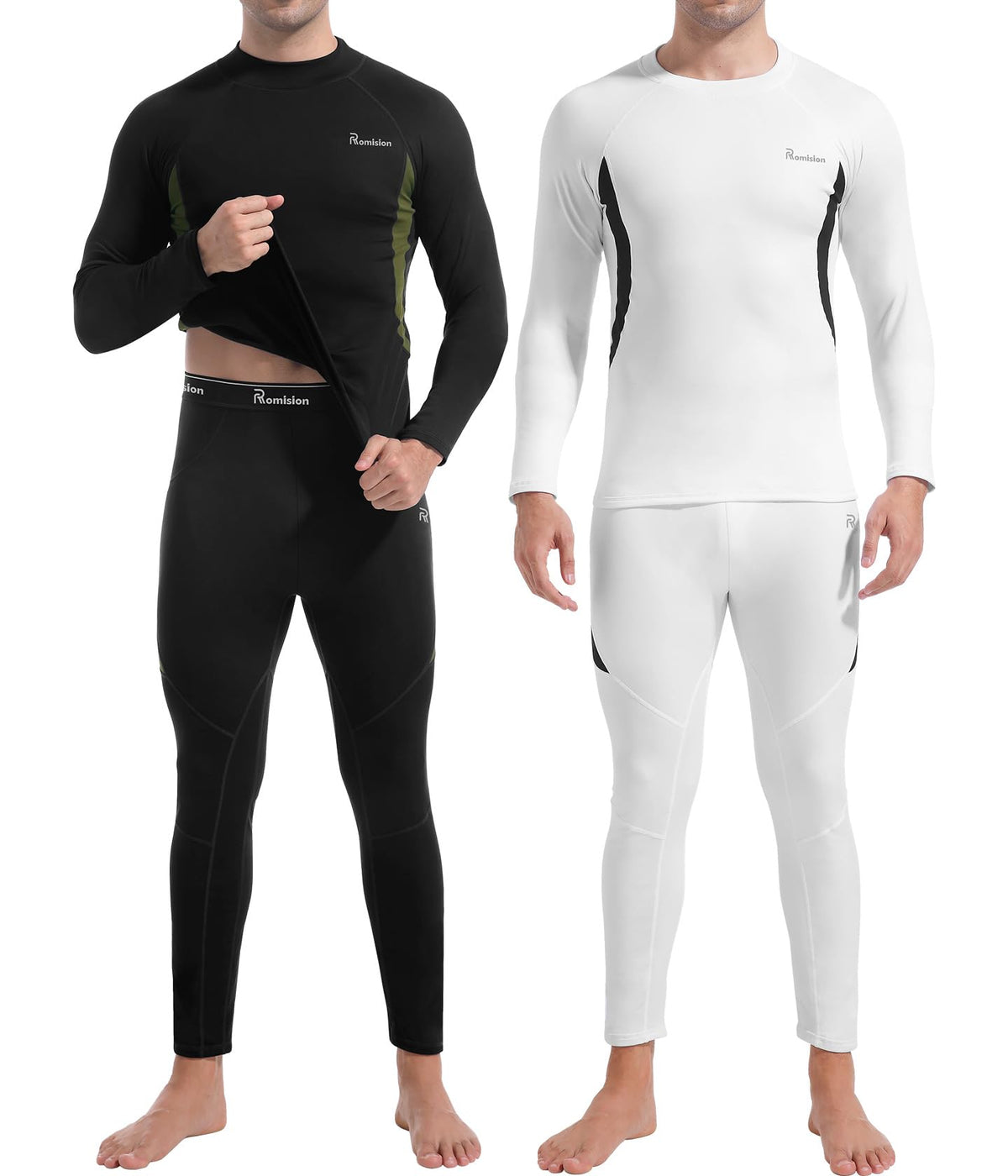 romision Mens Thermal Underwear Set Long Johns Fleece Lined Base Layer