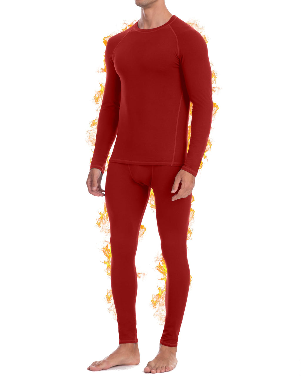 Thermal Underwear for Men, Fleece Lined Long Johns Base Layer Set