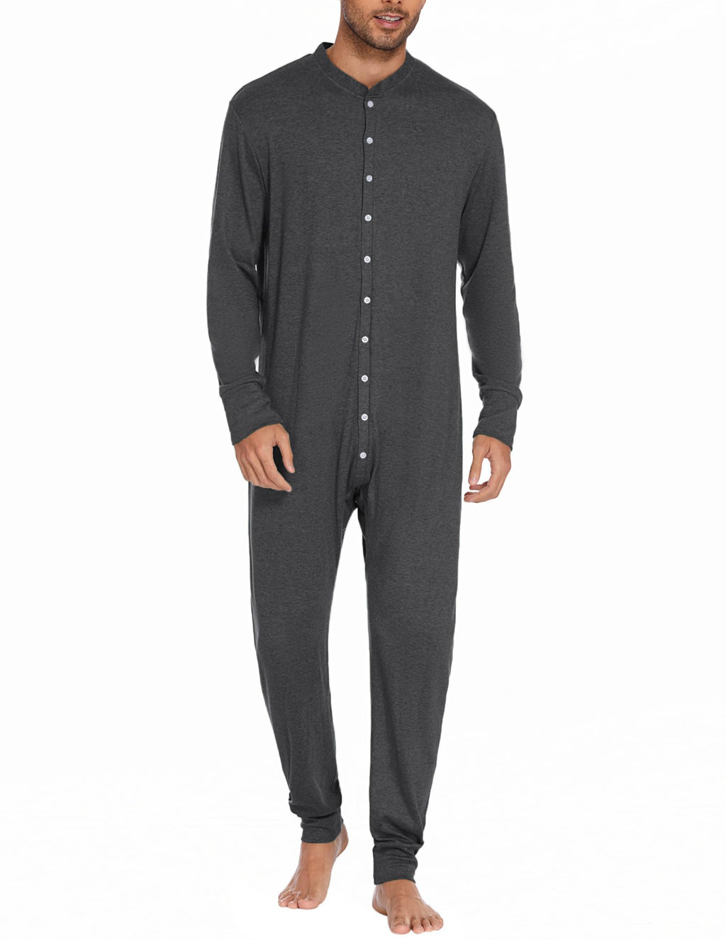 Mens Onesie Pajamas Union Suit Long Johns One Piece Thermal Underwear