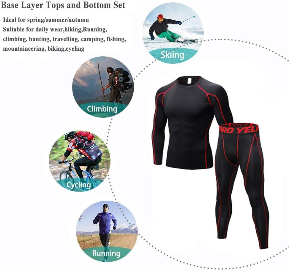 Thermal Underwear for Men Sets Warm Base Layer Cold Weather