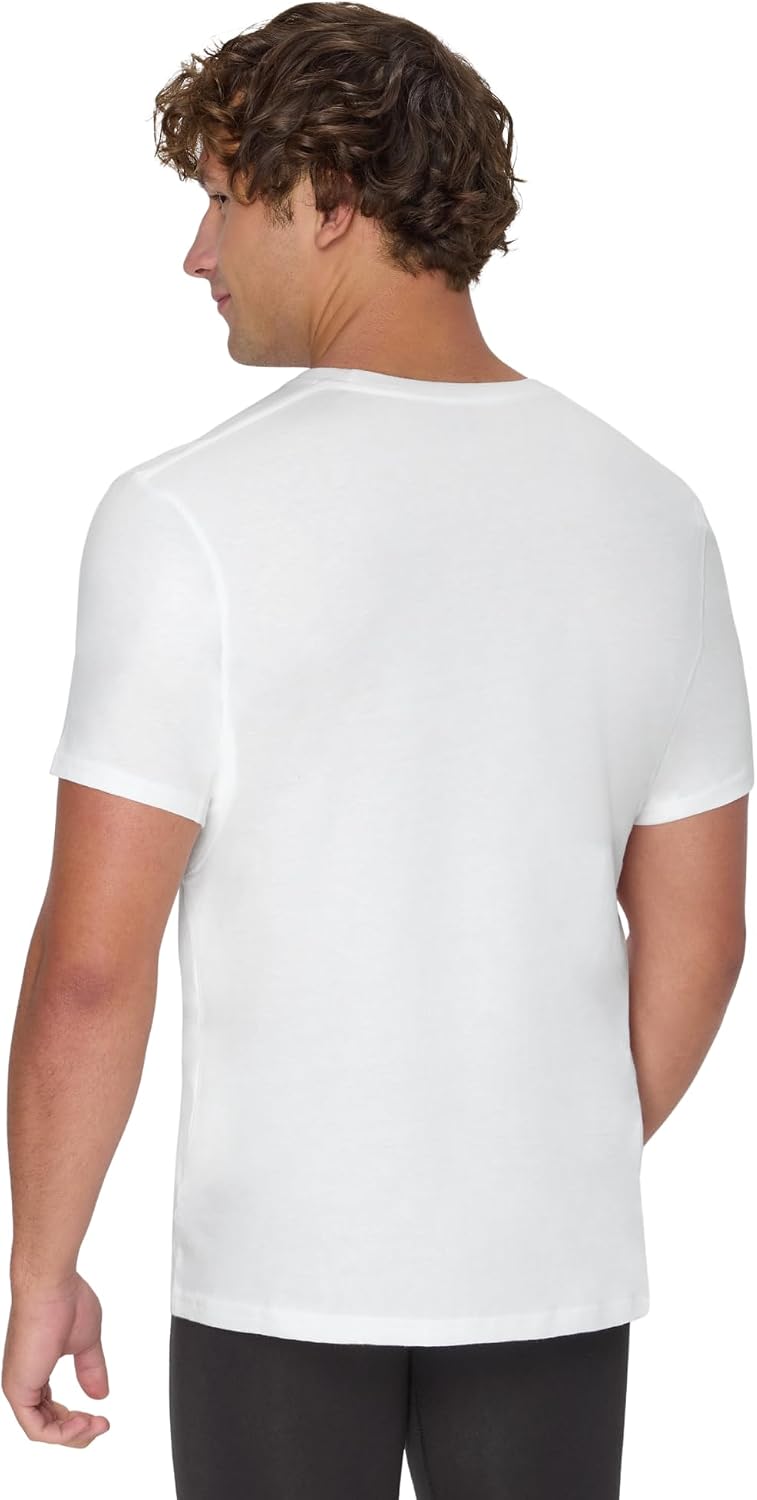 Hanes Men's Sweat Block Undershirt, Underarm Sweat Blocking Tee, Vneck Or Crewneck, White T-Shirt, 3-Pack